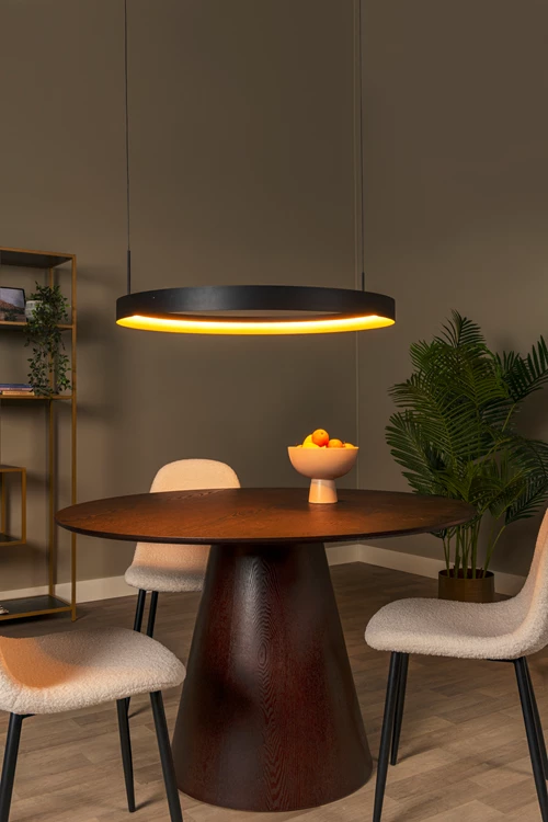 Lucide RADIANT - Pendant light - LED Dim. - CCT - 1x60W 2200K/3000K - Black - Vibes - atmosphere 1